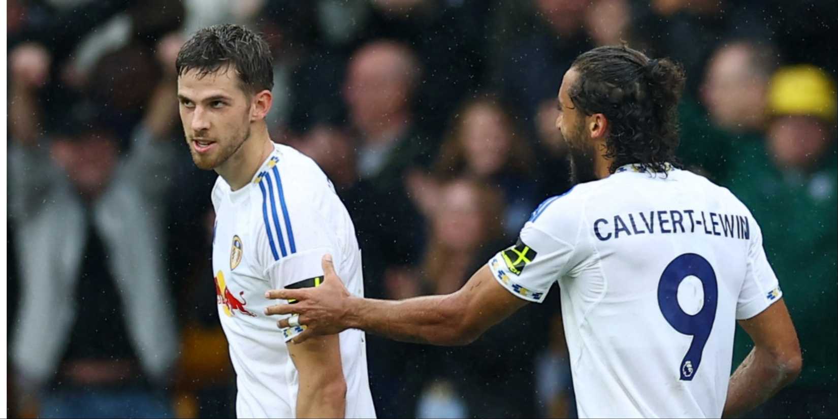 Leeds United midfielder Anton Stach celebrates