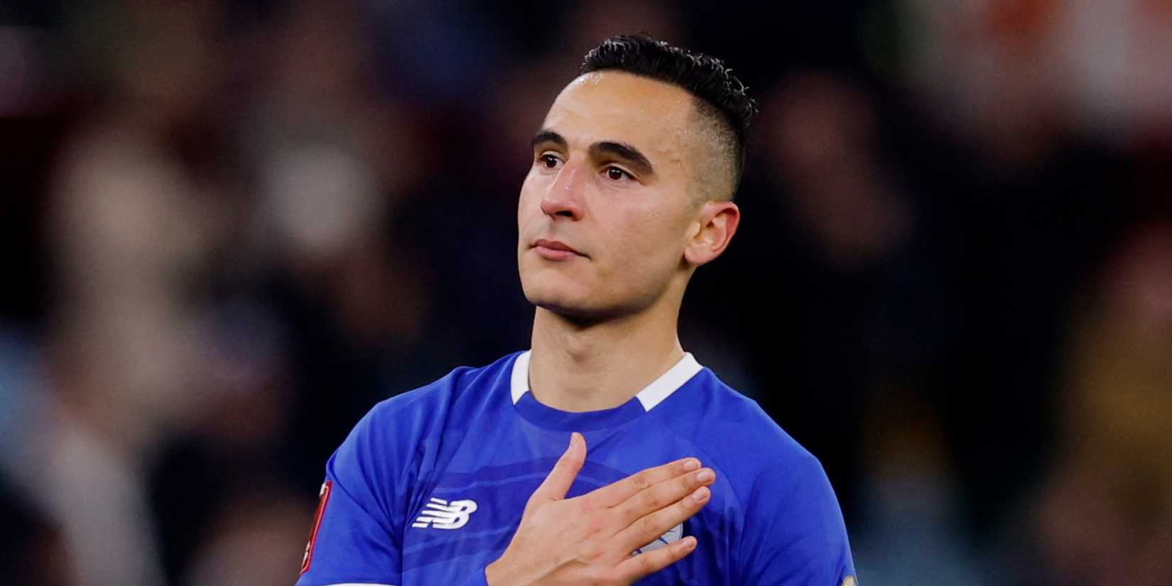 Cardiff City's Anwar El Ghazi reacts towards the Aston Villa fans