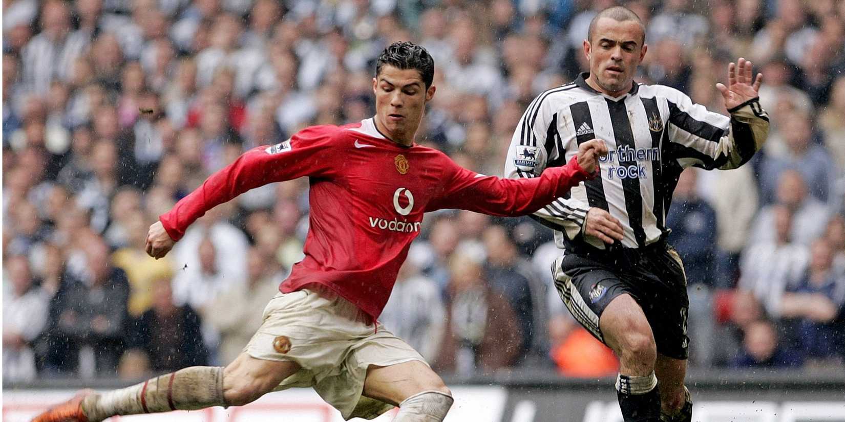 Cristiano Ronaldo playing for Manchester United