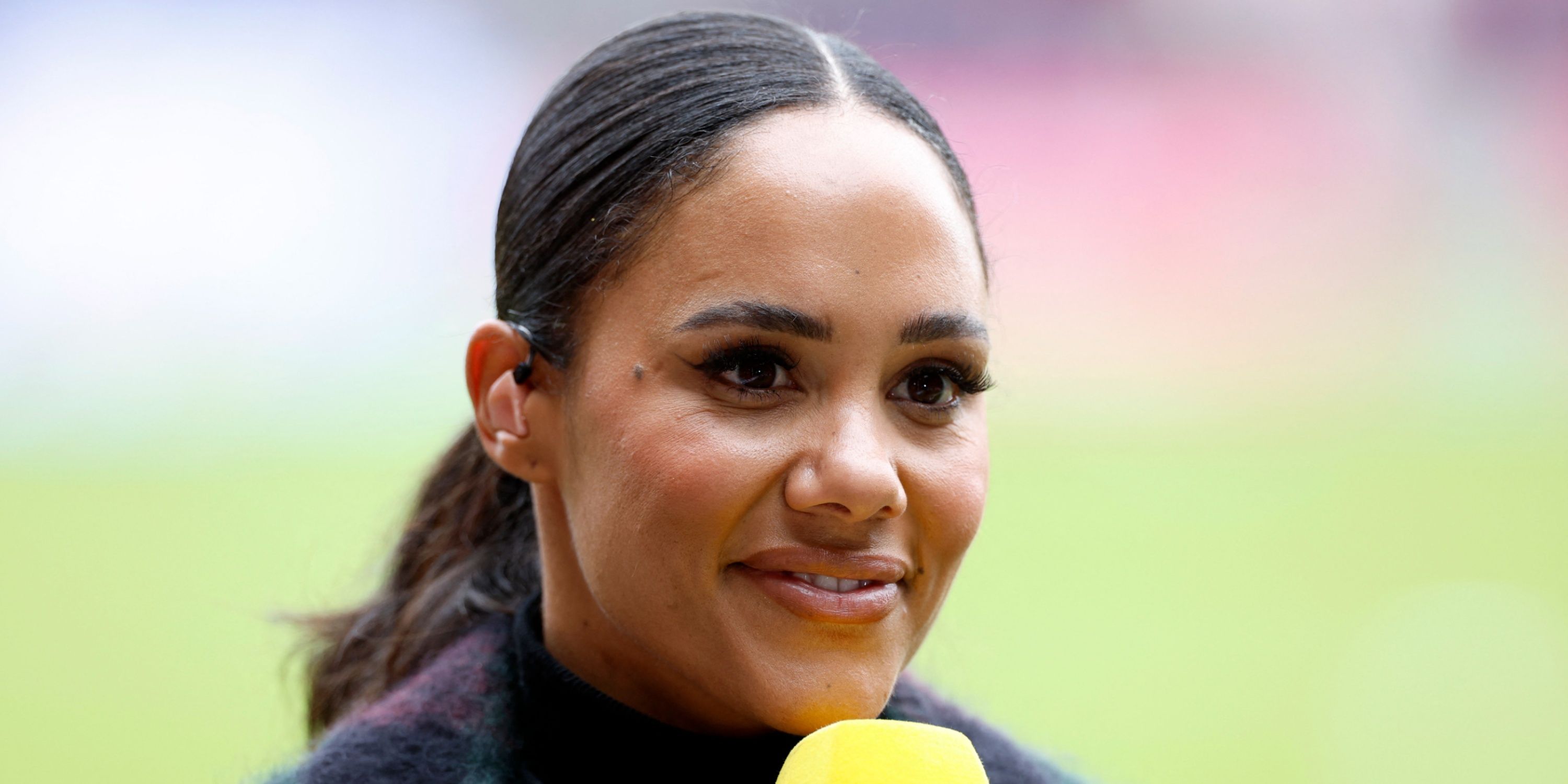 TV pundit Alex Scott before Aston Villa vs Chelsea.