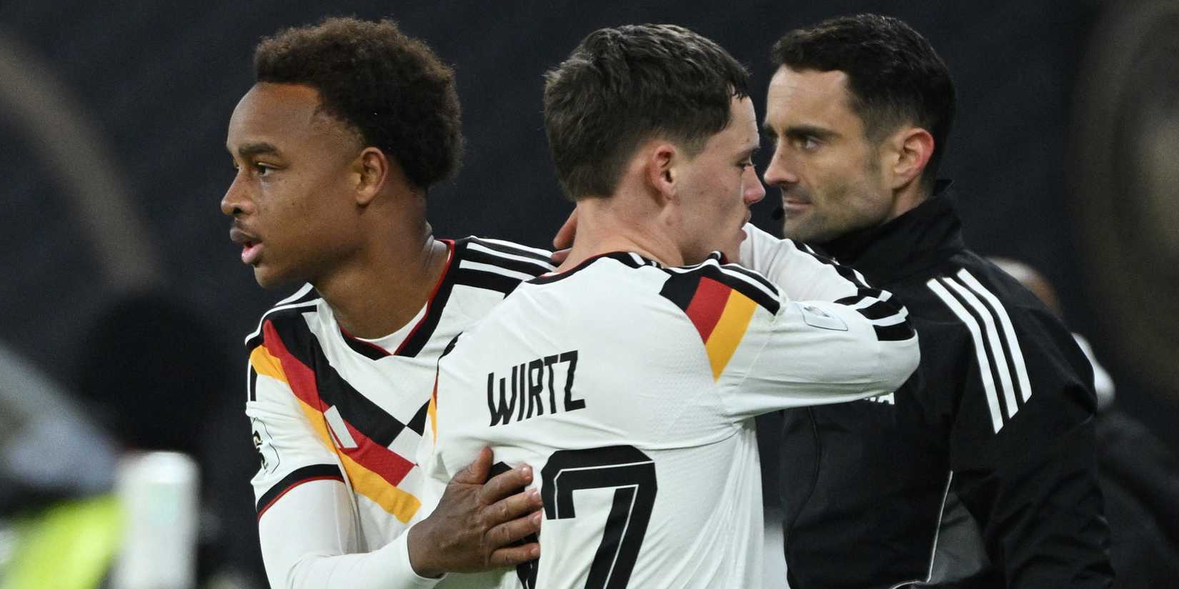 Germany's Assan Ouedraogo comes on as a substitute to replace Florian Wirtz