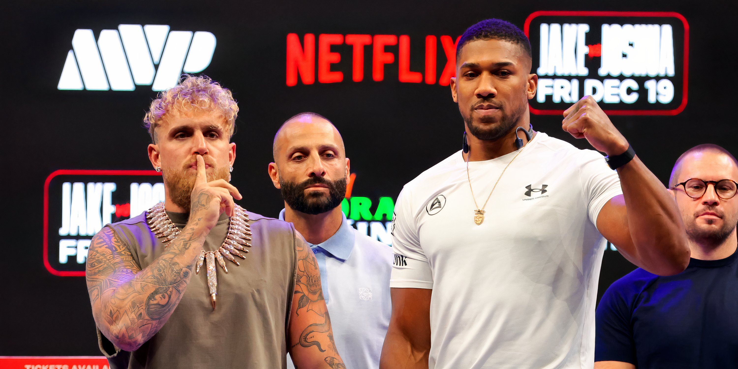 Jake Paul and Anthony Joshua side by side