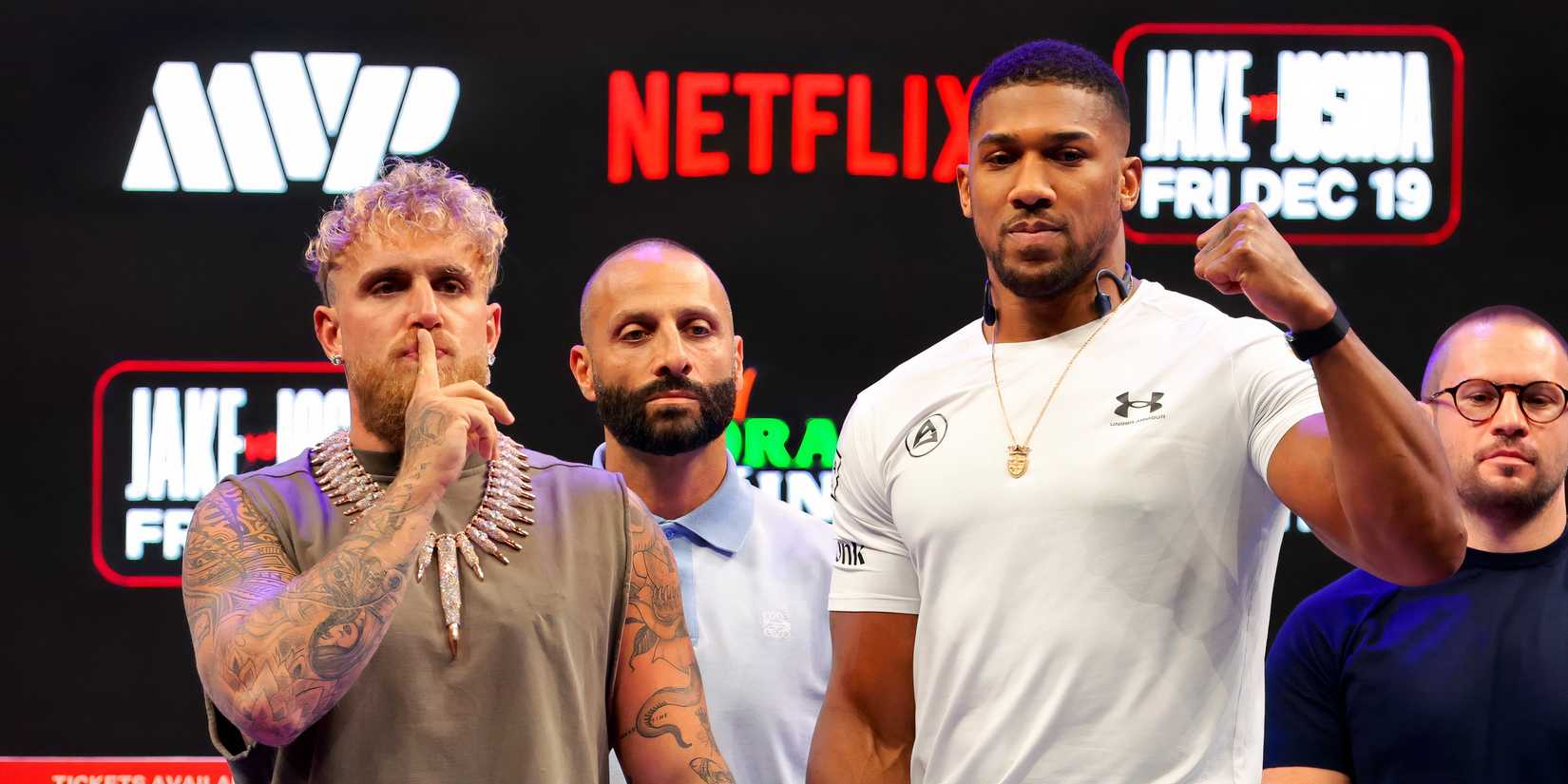 Jake Paul and Anthony Joshua side by side