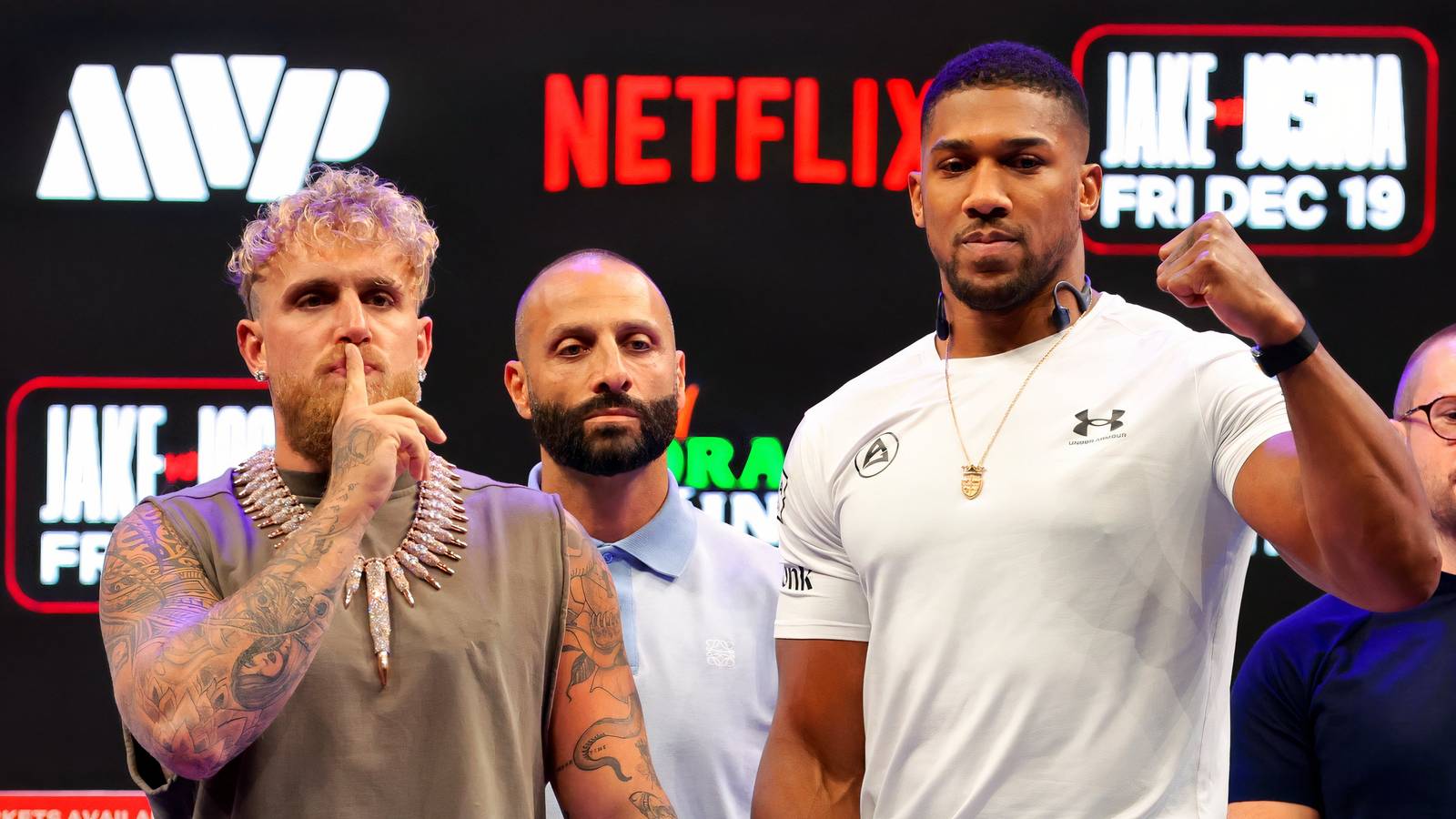 Jake Paul and Anthony Joshua side by side