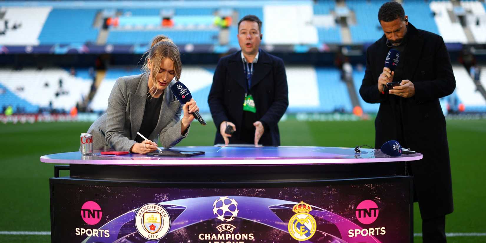 TNT Sports presenter Laura Woods and pundit Rio Ferdinand