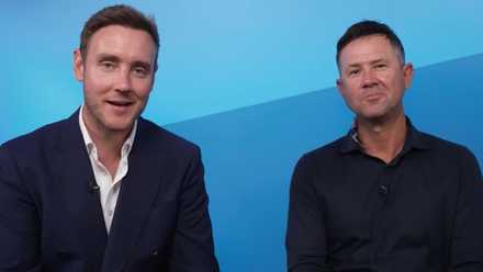 Stuart Broad and Ricky Ponting