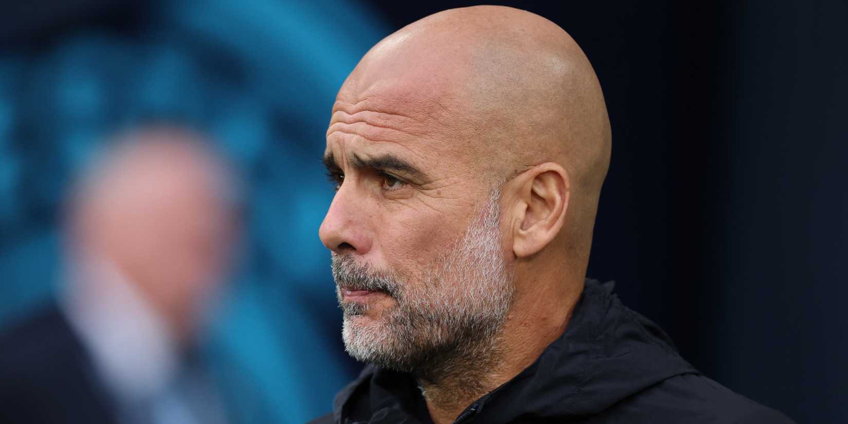 Manchester City manager Pep Guardiola before the match vs Leeds United