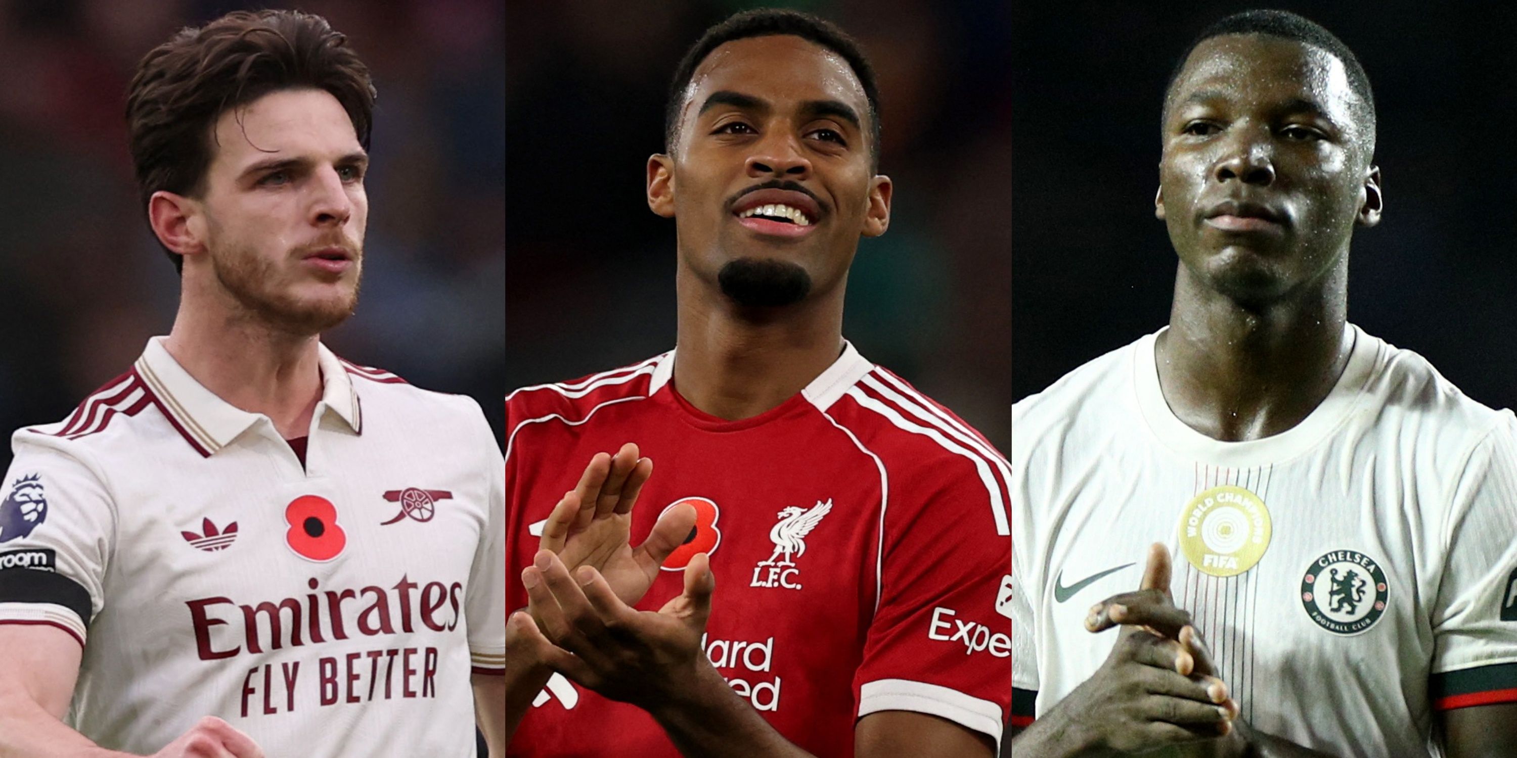 Declan Rice, Ryan Gravenberch and Moises Caicedo