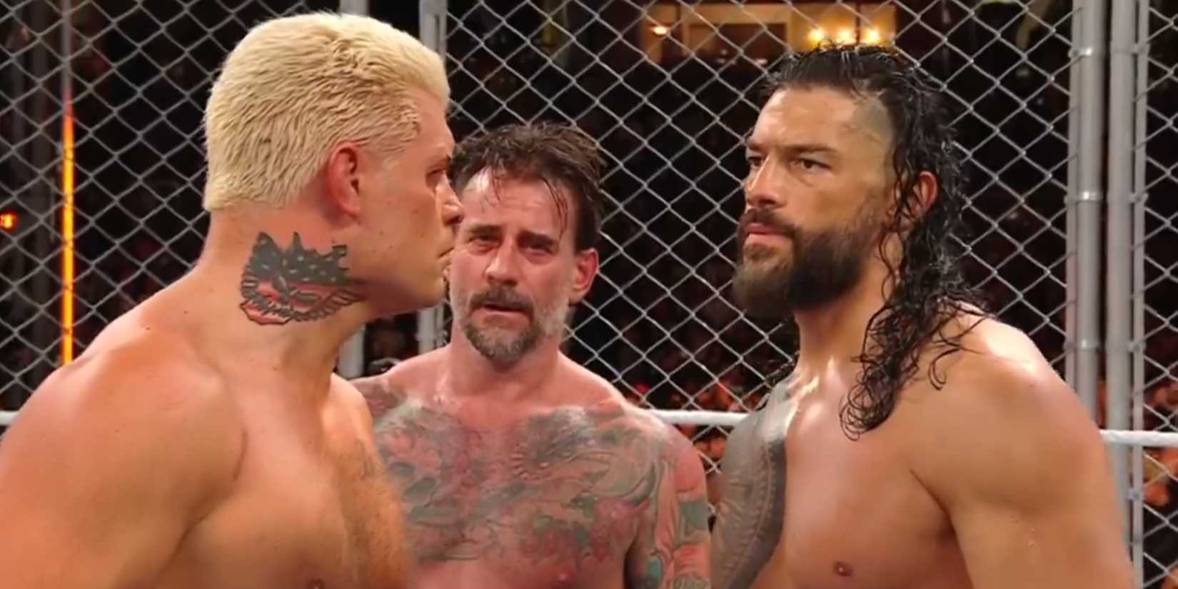 Cody Rhodes, CM Punk, and Roman Reigns