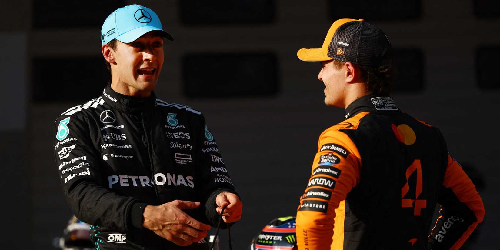 George Russell and Lando Norris