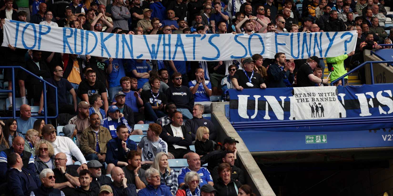 Protests against Jon Rudkin and Top at Leicester