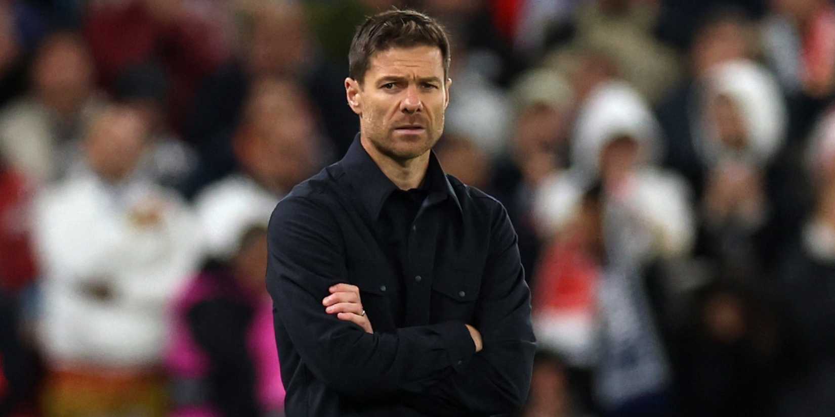 Real Madrid boss Xabi Alonso looks on from the touchline