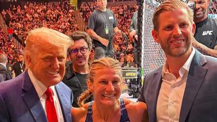 Eric Trump with Kayla Harrison and Donald Trump