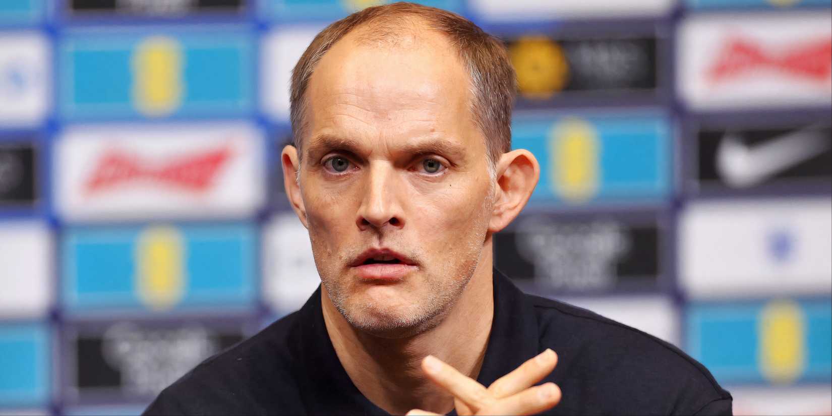Thomas Tuchel at an England press conference
