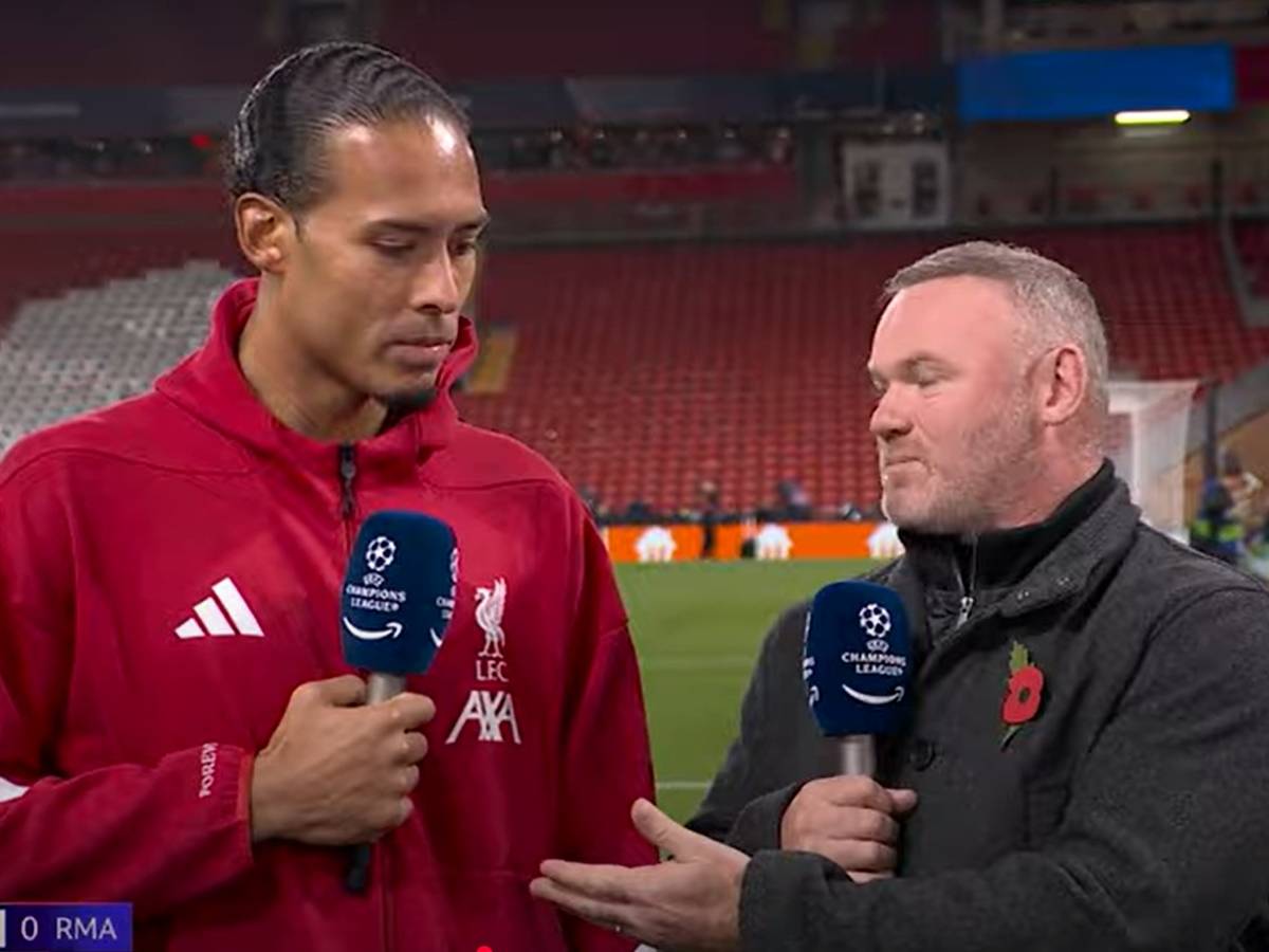 Virgil van Dijk has awkward post-match moment with Wayne Rooney