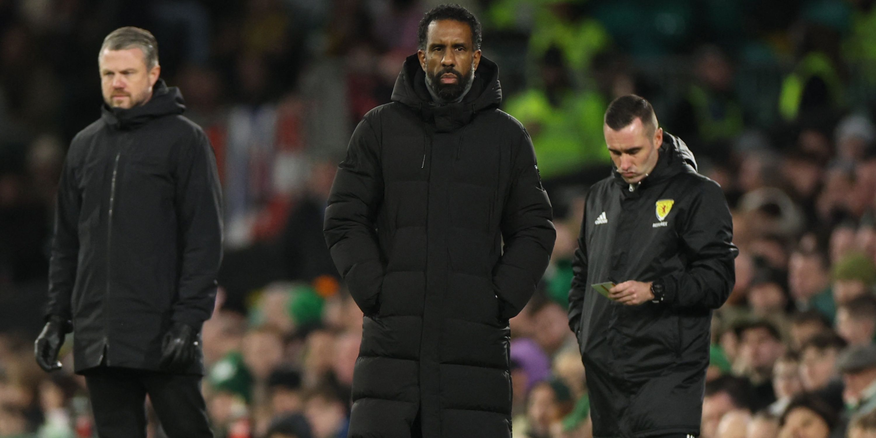 Celtic manager Wilfried Nancy looks on unfazed