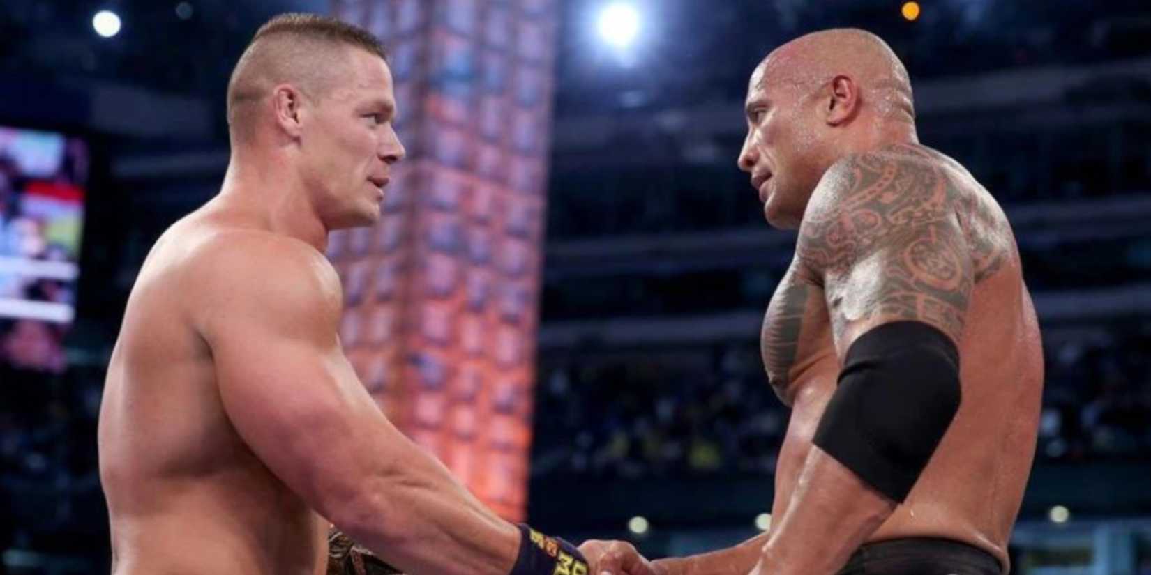 Wrestlemania 28 John Cena vs The Rock WWE wrestle signature illustration  poster shirt, hoodie, sweater, long sleeve and tank top, image size:1650x825