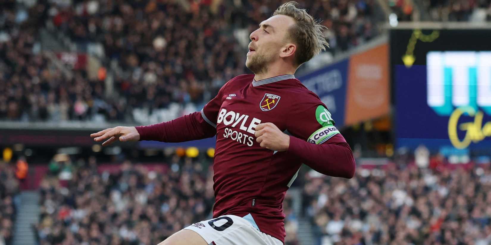 West Ham United's Jarrod Bowen celebrates scoring