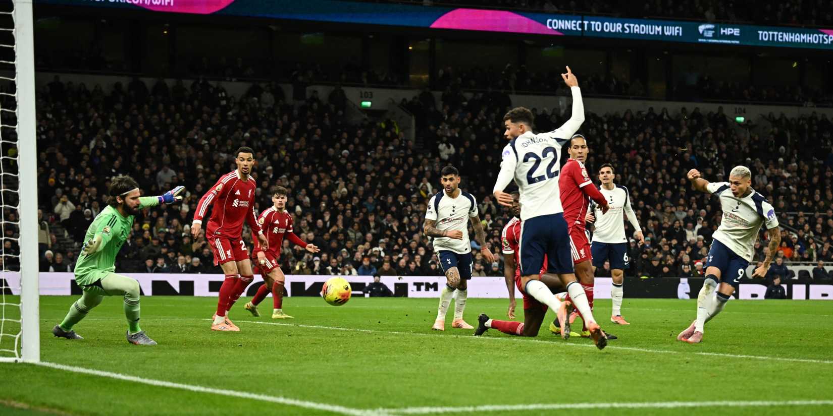 Tottenham Hotspur's Richarlison scores against Liverpool