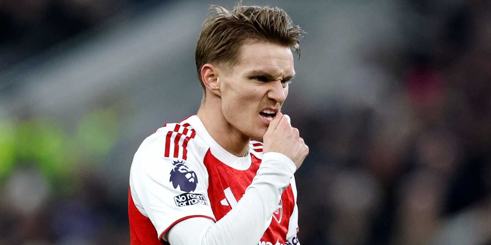 Arsenal's Martin Odegaard reacts