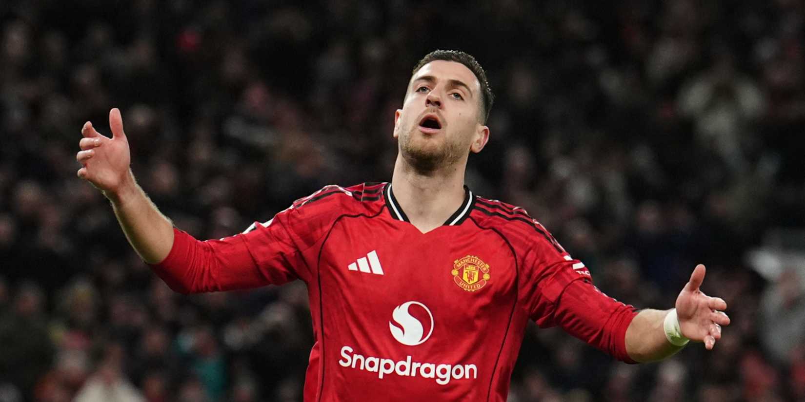 Manchester United's Diogo Dalot looks exasperated