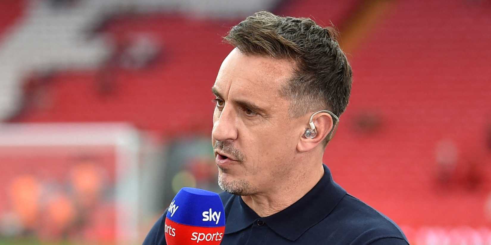 Former player and TV pundit Gary Neville speaking on Sky Sports