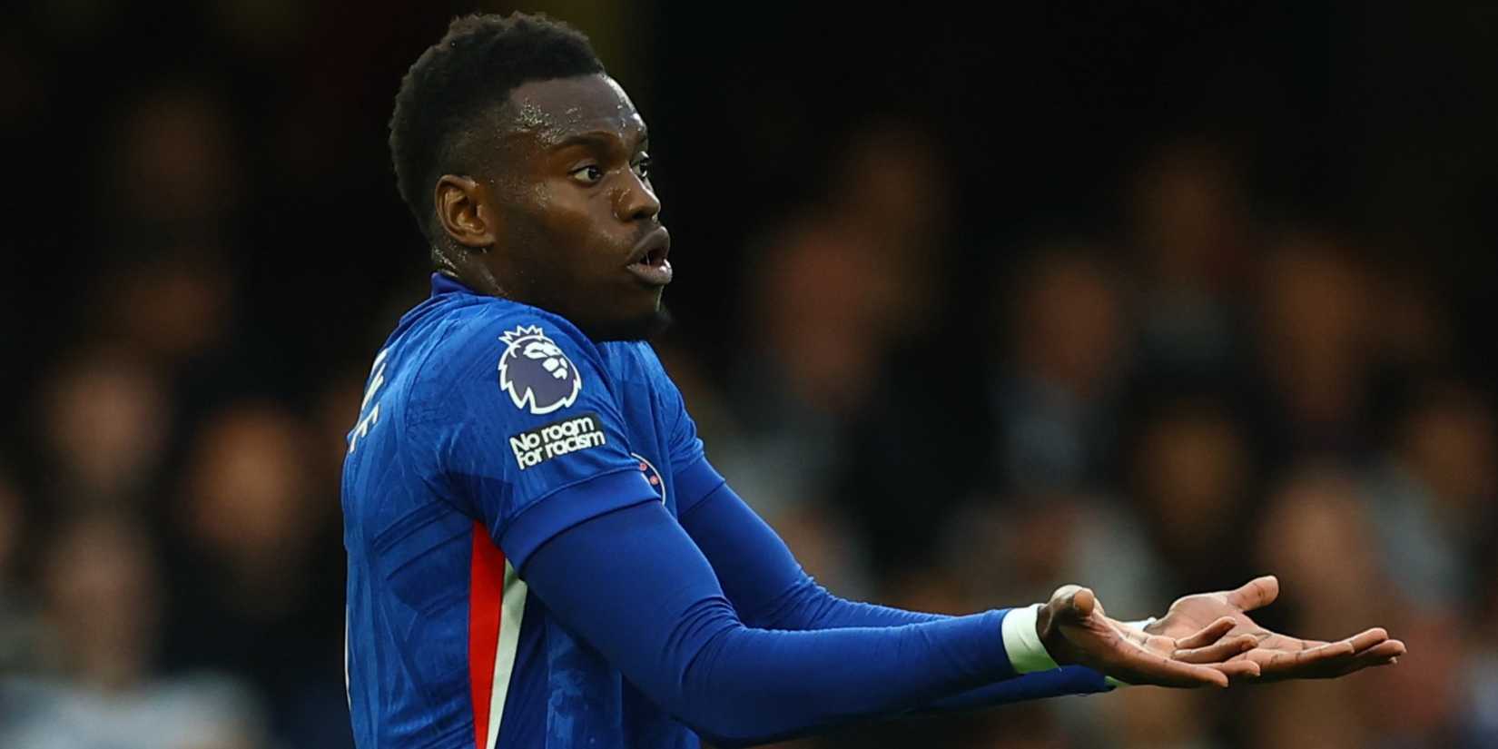 Chelsea's Benoit Badiashile reacts