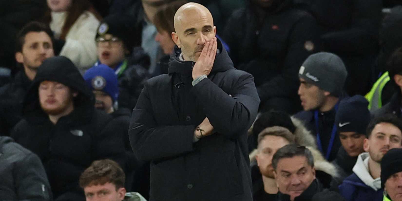 Enzo Maresca looks dismayed while Chelsea play Bournemouth