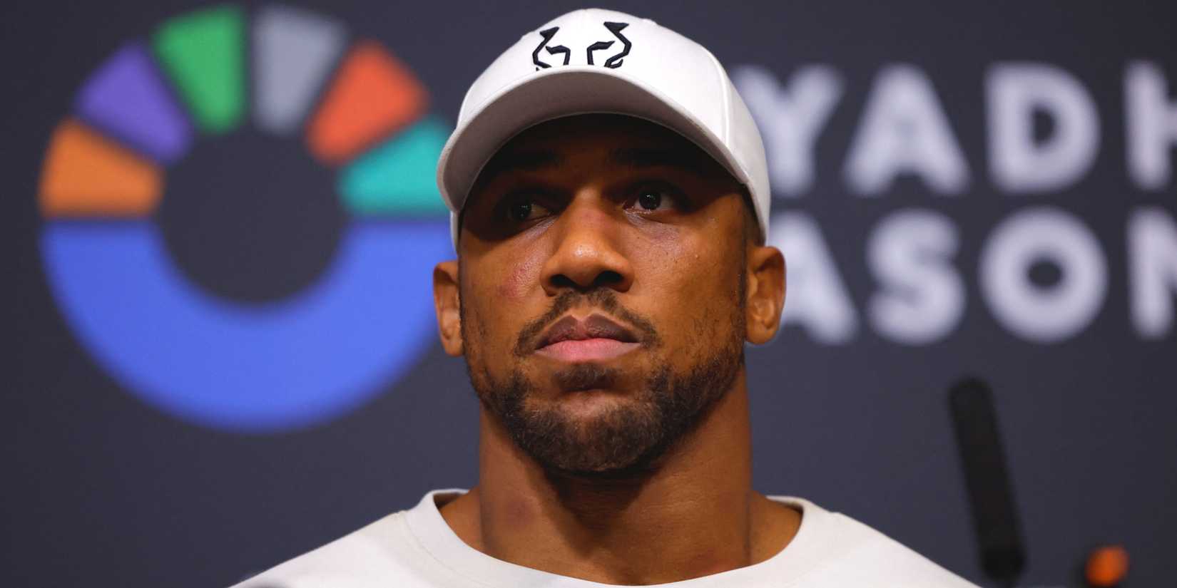 Anthony Joshua during the press conference after losing his fight against Daniel Dubois