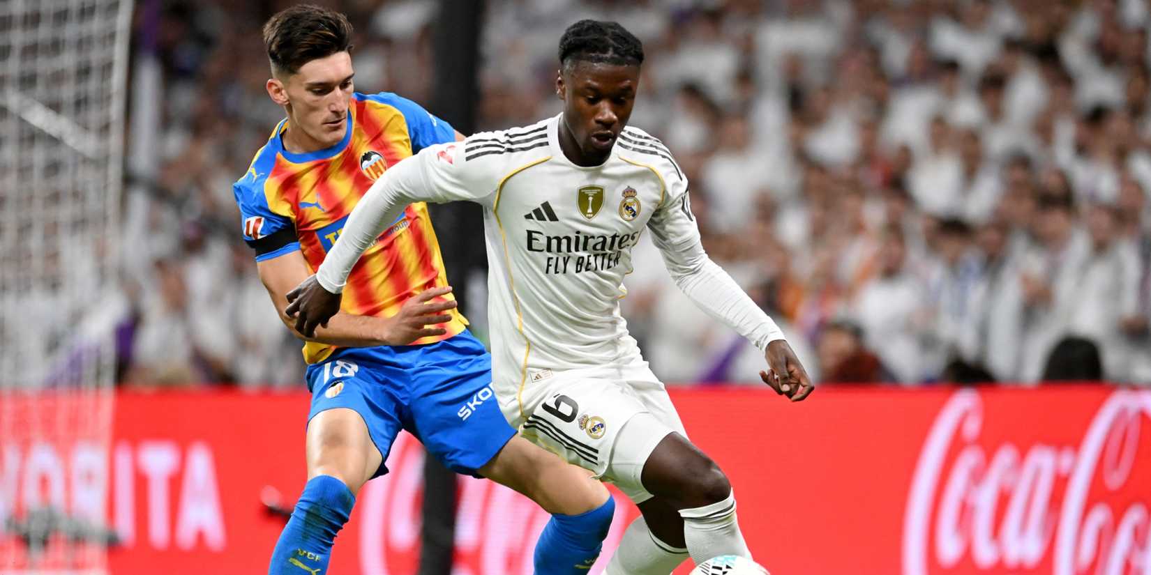 Real Madrid midfielder Eduardo Camavinga runs with the ball