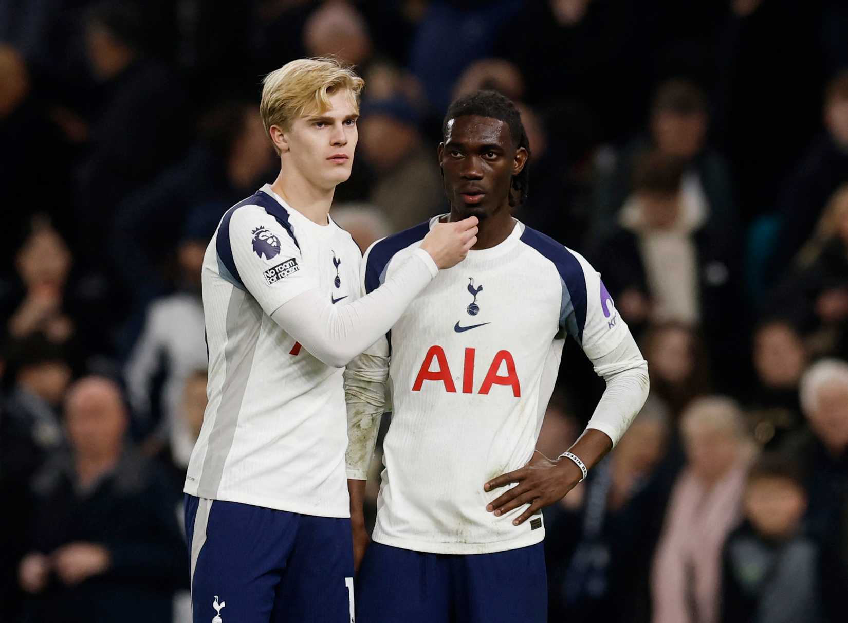 Tottenham midfielders Yves Bissouma and Lucas Bergvall