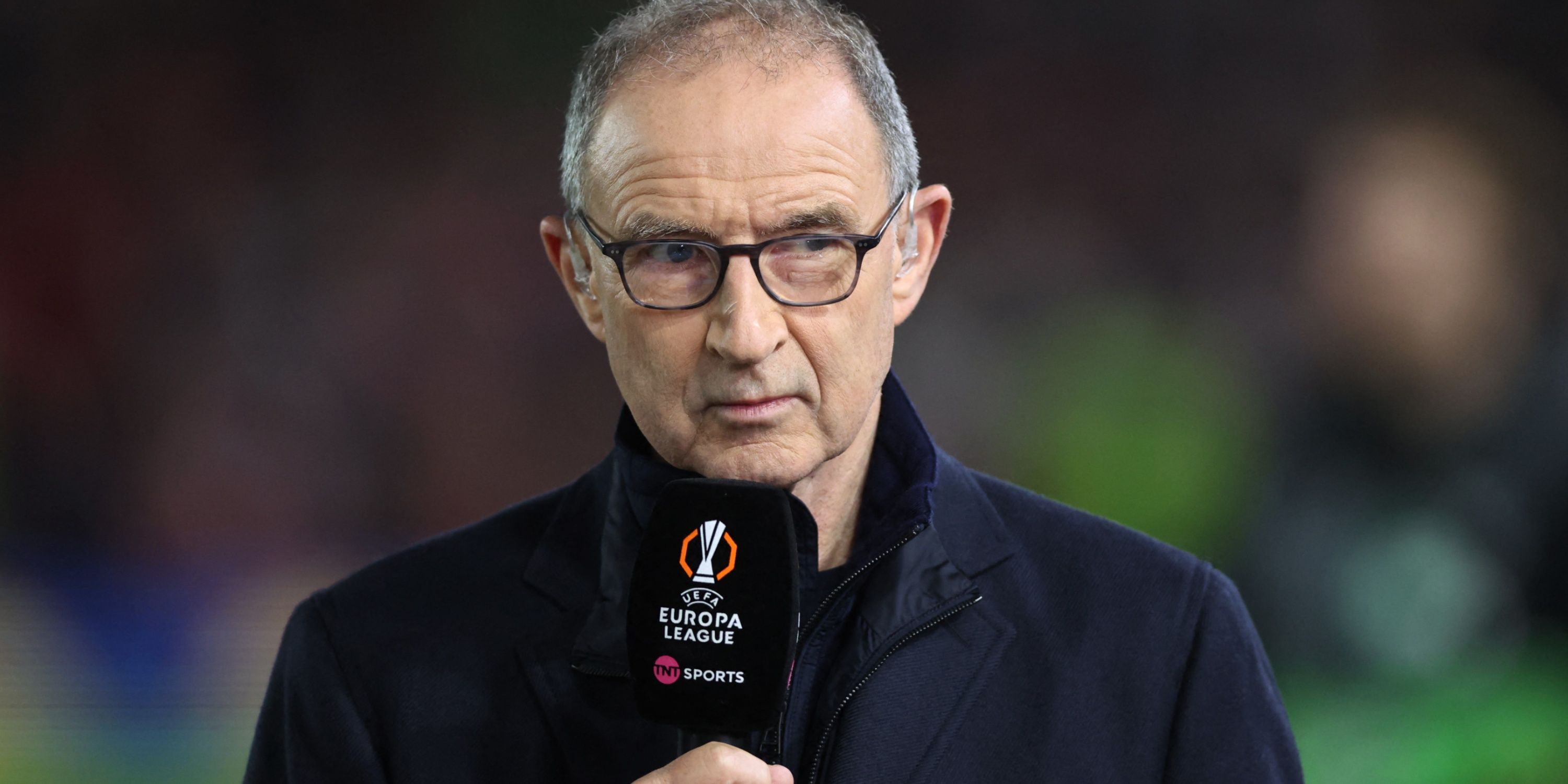 Celtic manager Martin O'Neill interviewed on the pitch