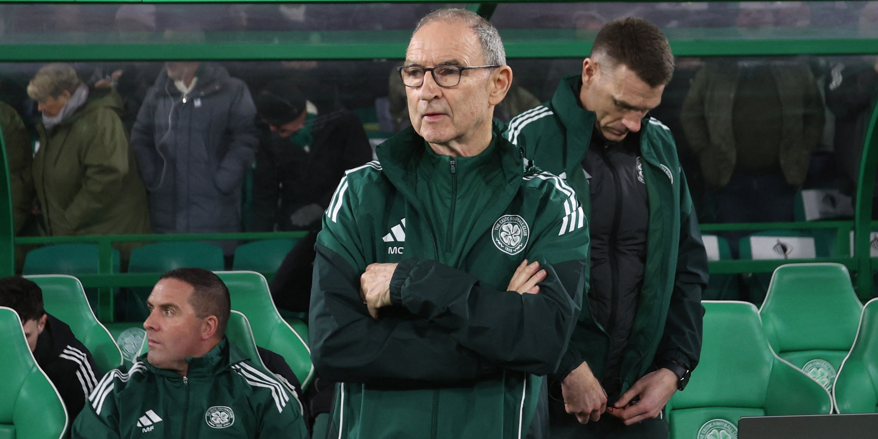 Celtic manager Martin O'Neill looks on with his arms folded
