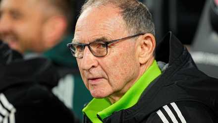 Martin O'Neill looks on from the Celtic dugout