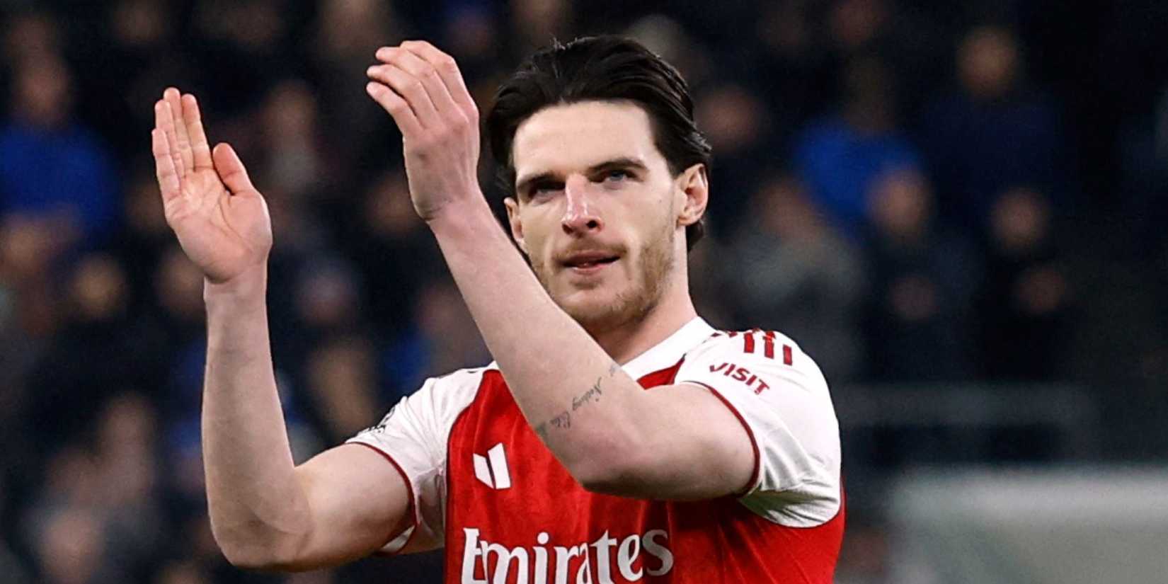 Arsenal's Declan Rice before the match