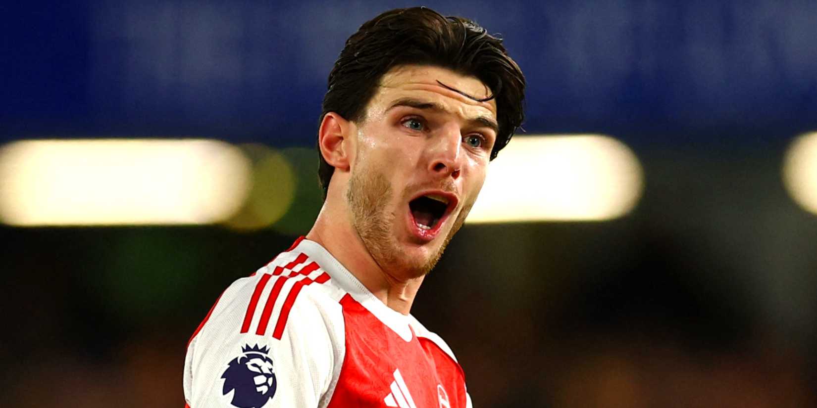 Arsenal's Declan Rice reacts