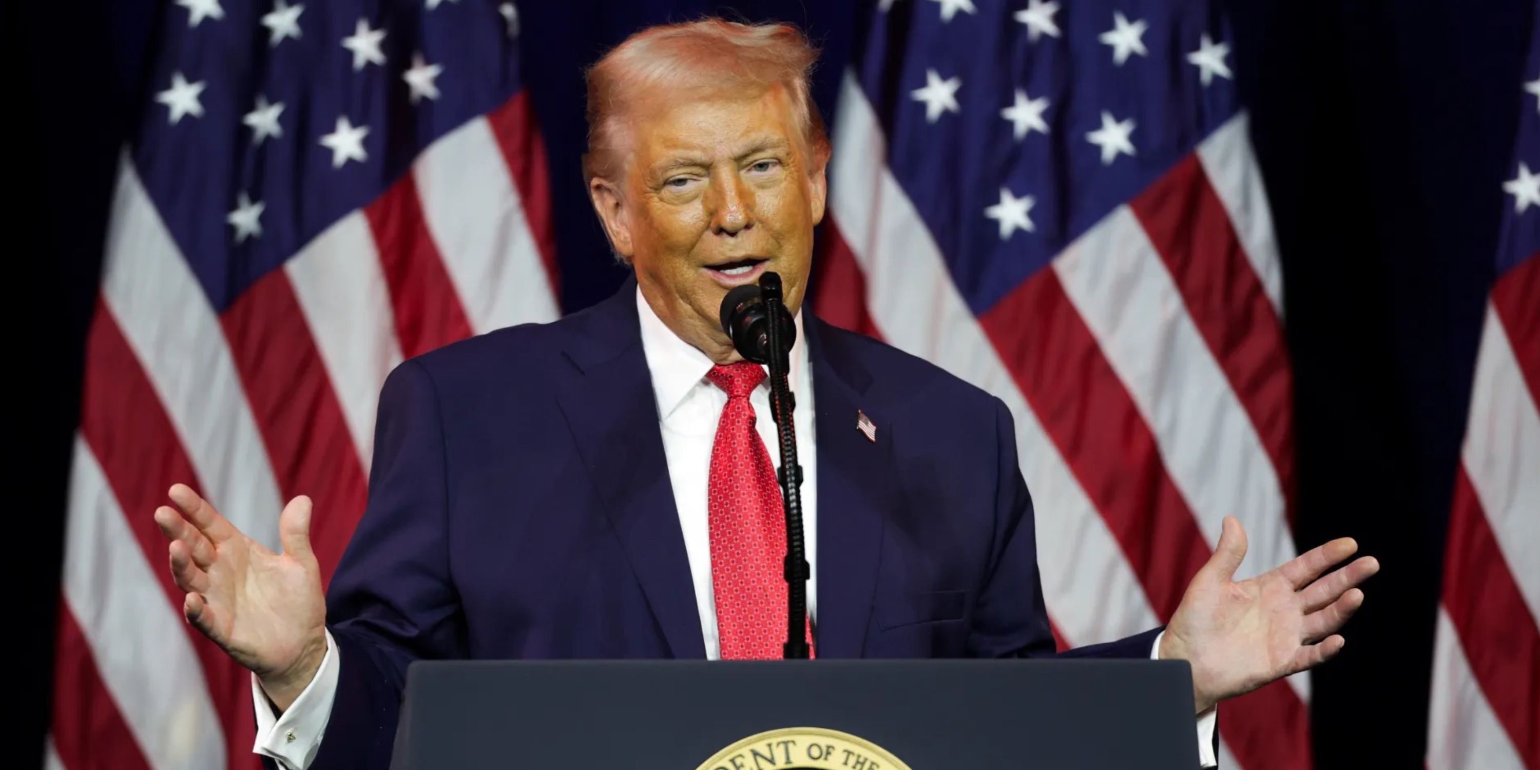 Donald Trump on stage