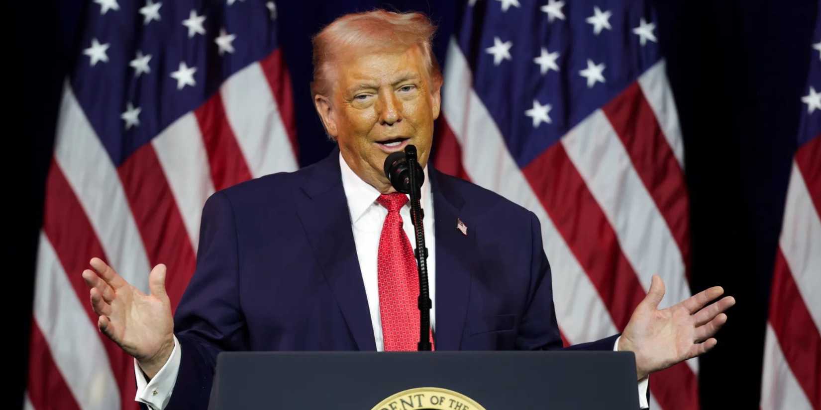 Donald Trump on stage