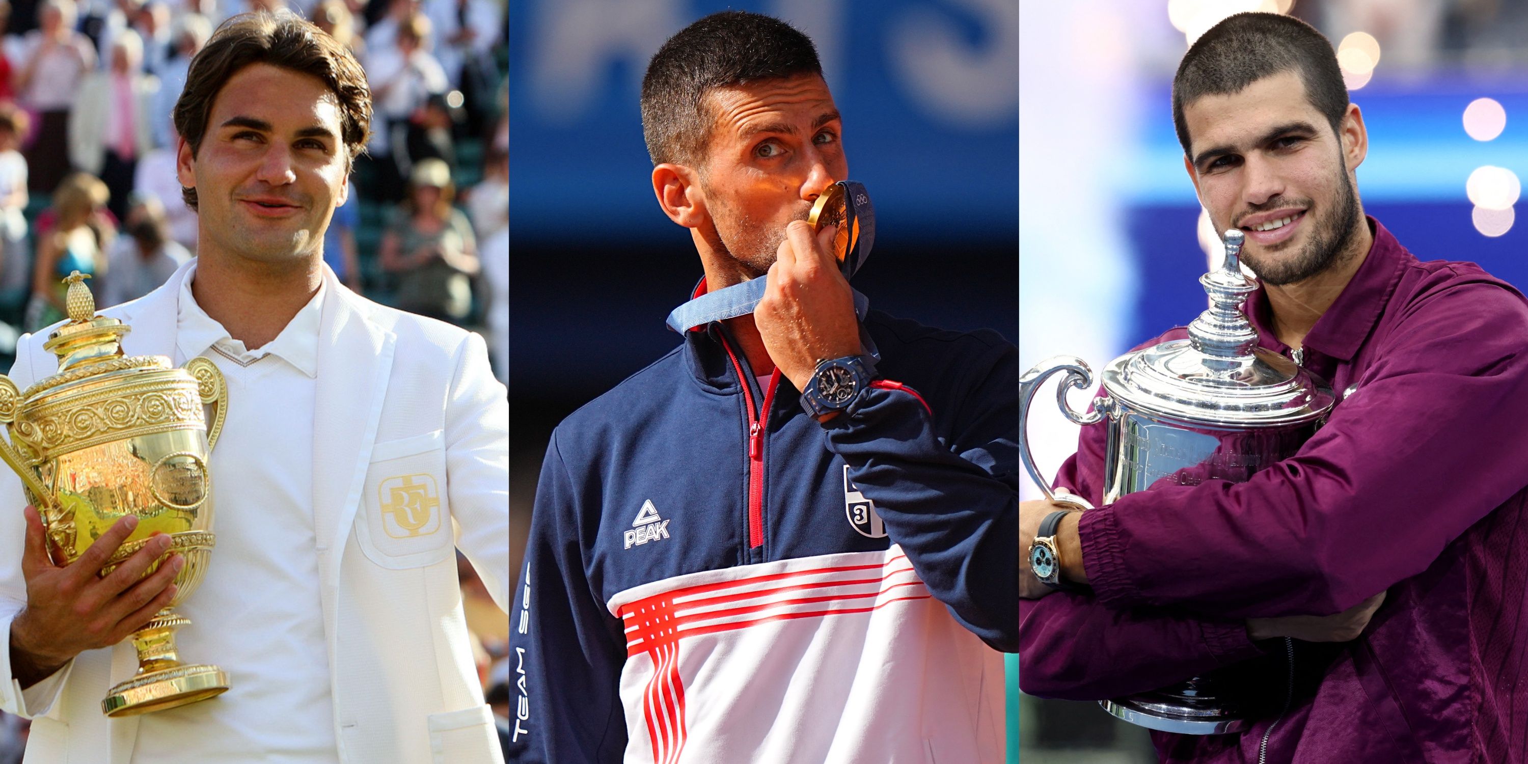Roger Federer, Novak Djokovic, Carlos Alcaraz