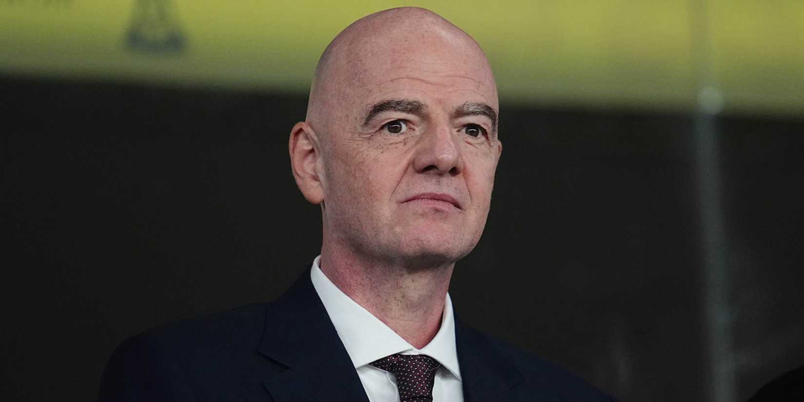 Gianni Infantino looks on during a 2025 AFCON Africa Cup of Nations game, South Africa vs Cameroon