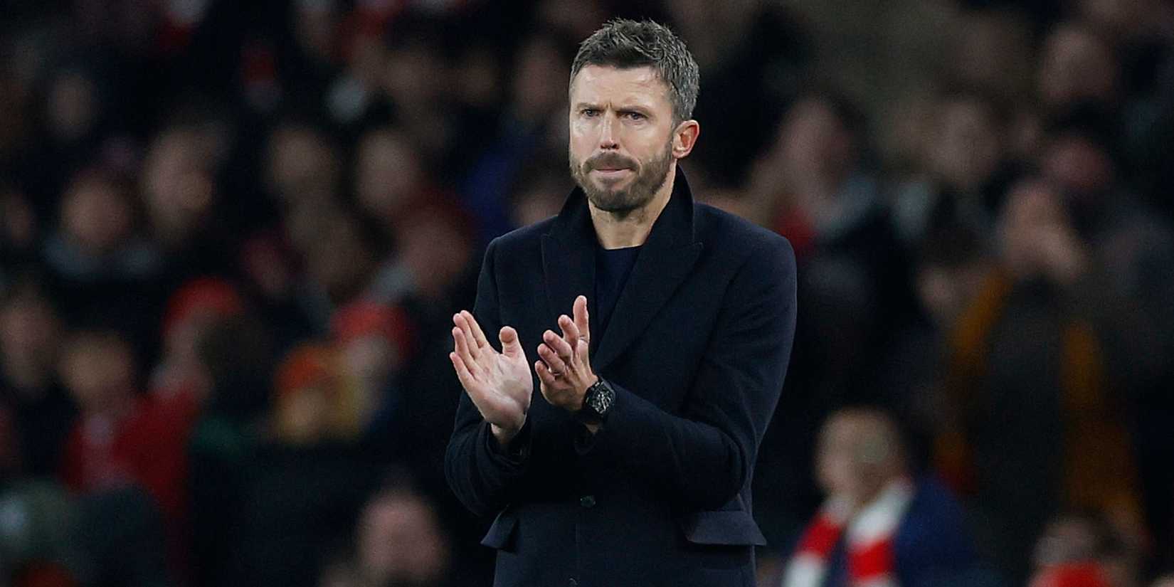 Manchester United manager Michael Carrick clapping