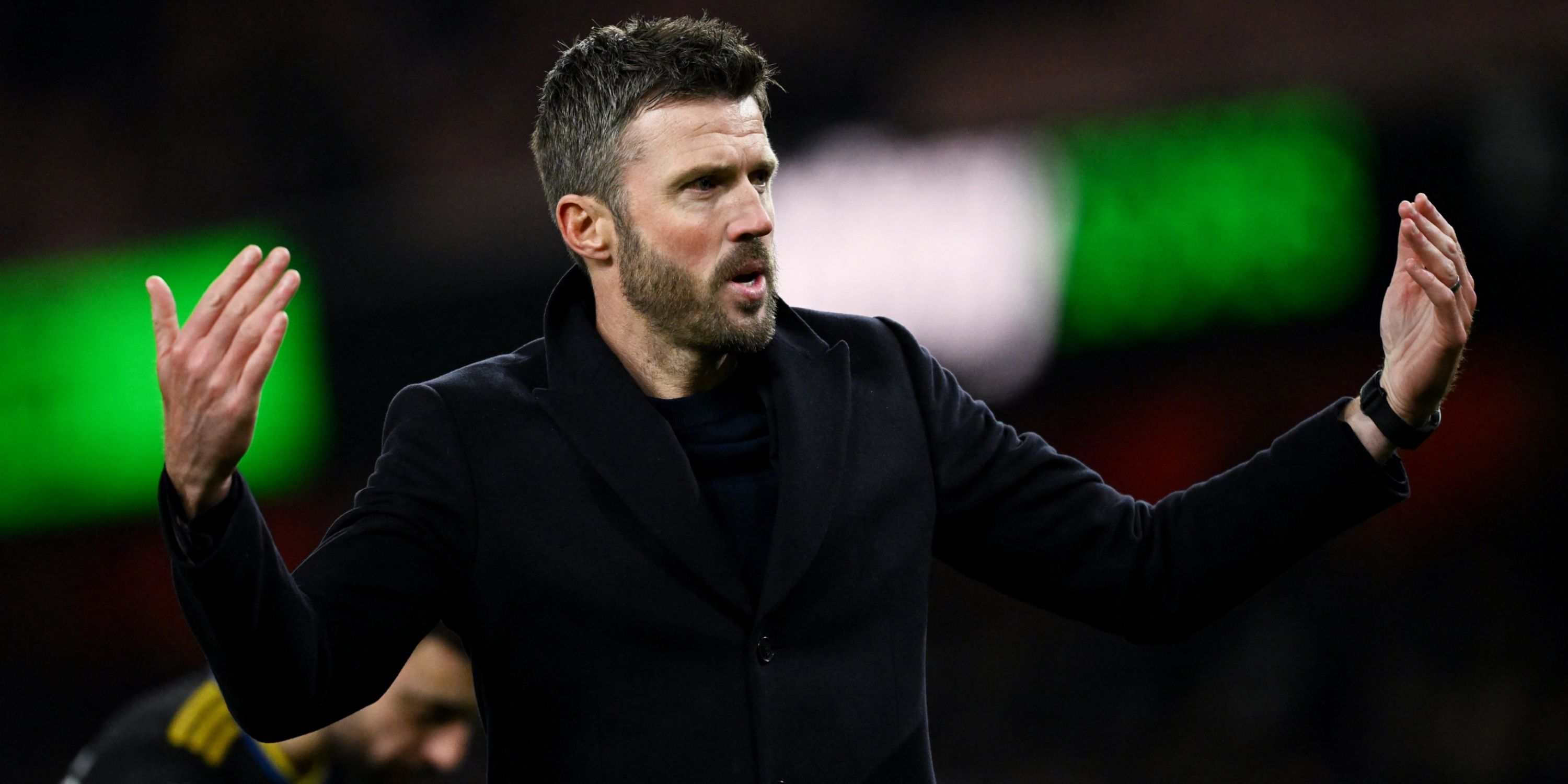 Manchester United manager Michael Carrick celebrates after the match