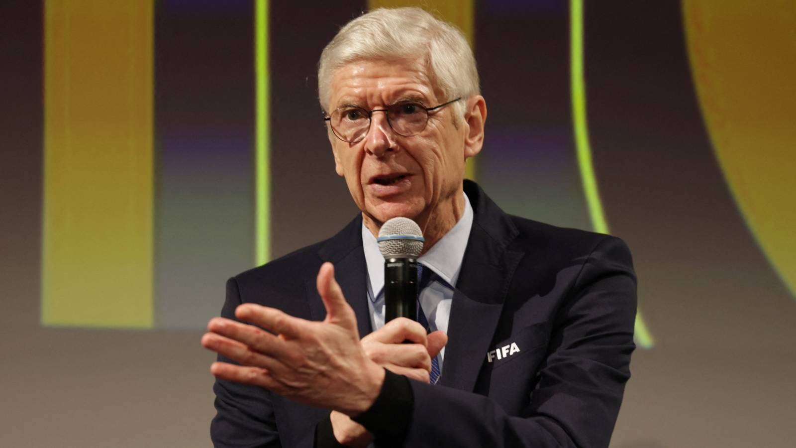 FIFA's Chief of Global Football Development Arsene Wenger speaking