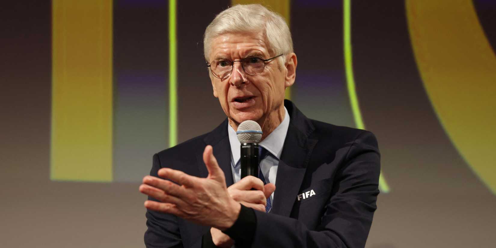 FIFA's Chief of Global Football Development Arsene Wenger speaking