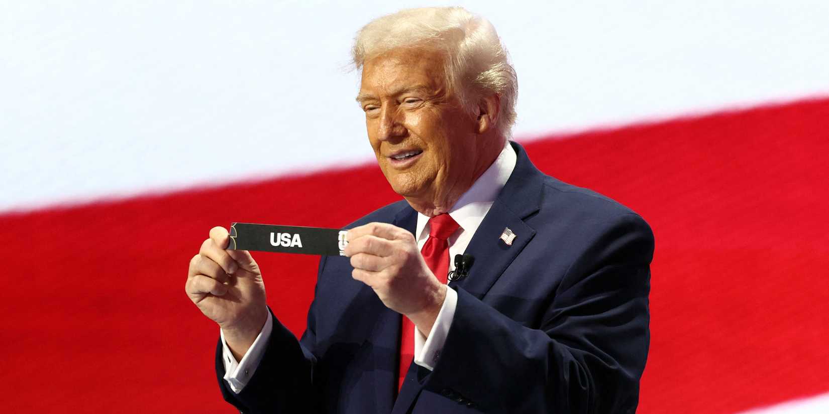 U.S. President Donald Trump draws USA during the 2026 World Cup draw