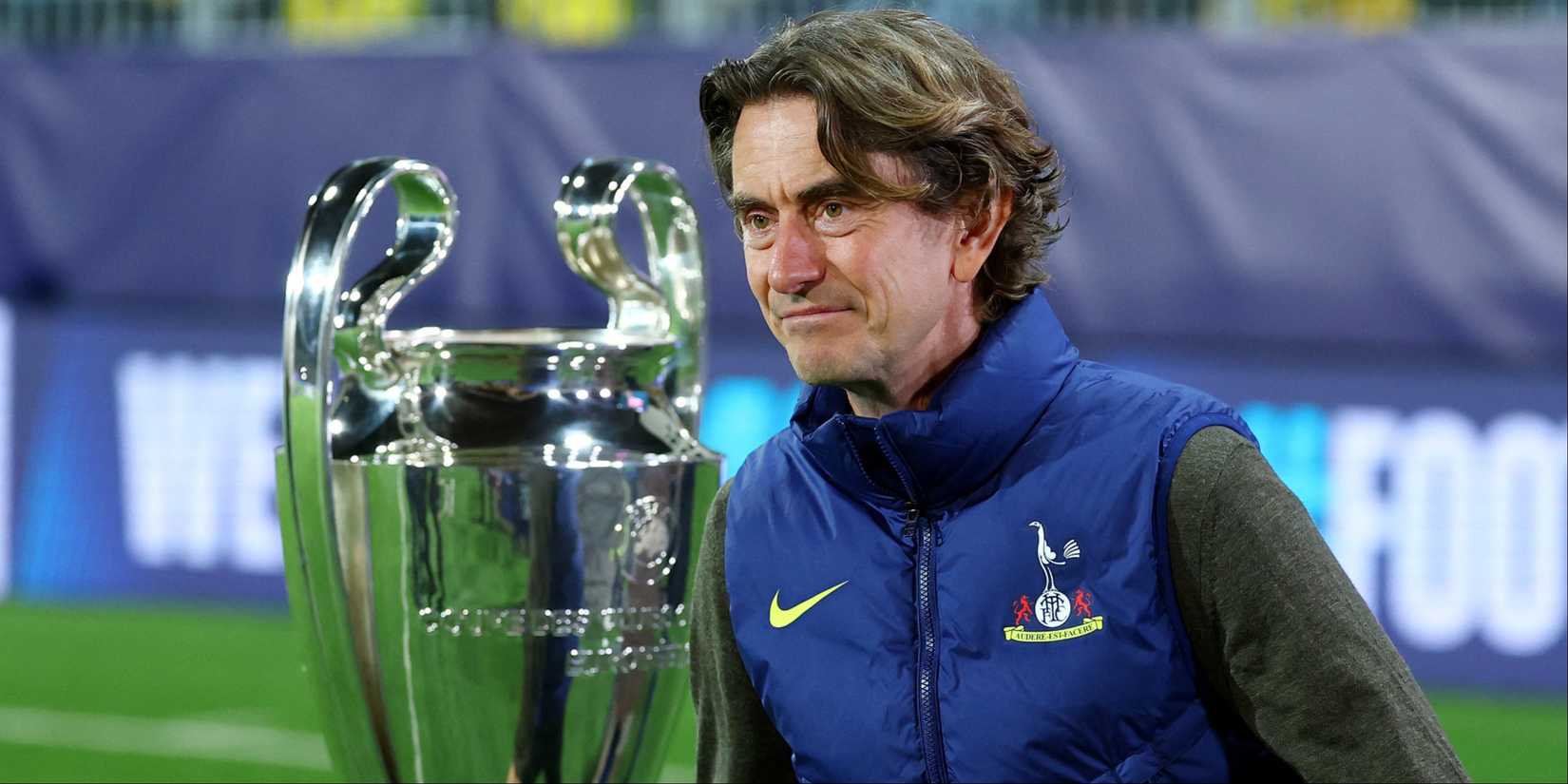 Thomas Frank and the Champions League trophy