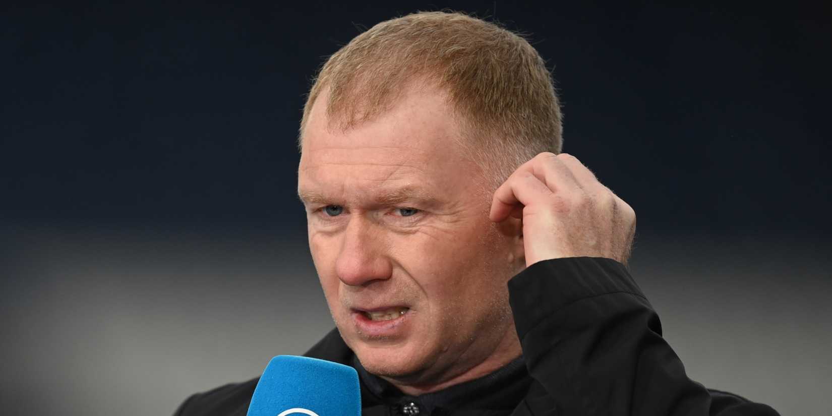 Pundit Paul Scholes before Leicester City v Manchester United