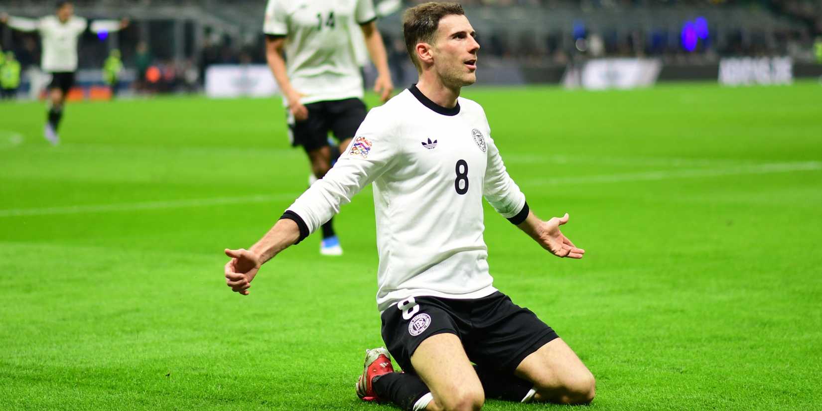 Germany's Leon Goretzka celebrates vs Italy