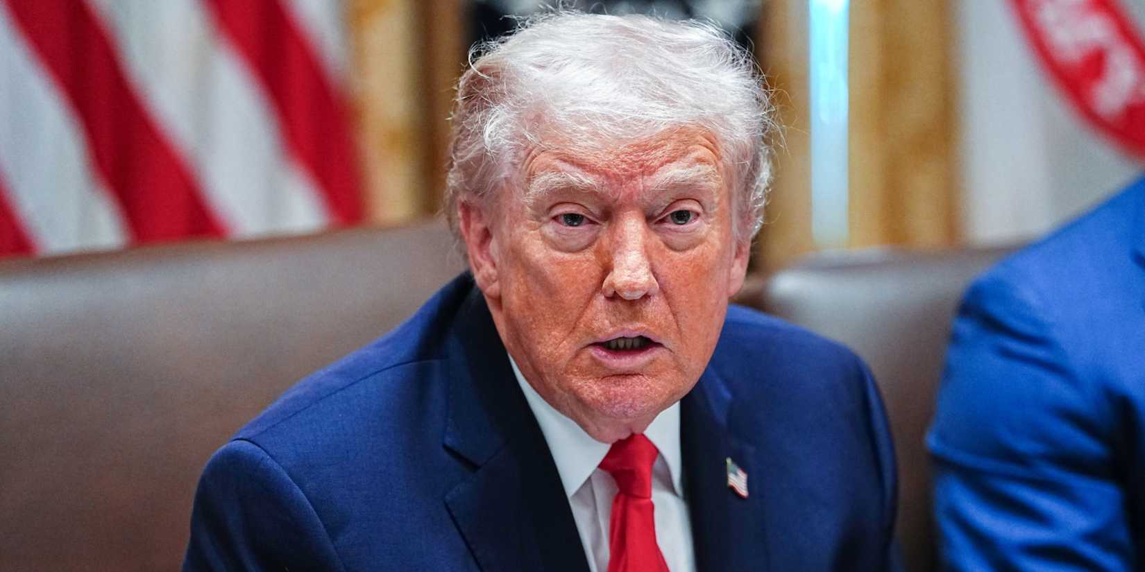United States President Donald J Trump participates in a Cabinet meeting