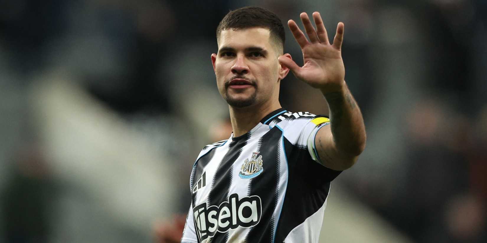Newcastle United's Bruno Guimaraes celebrates vs Crystal Palace